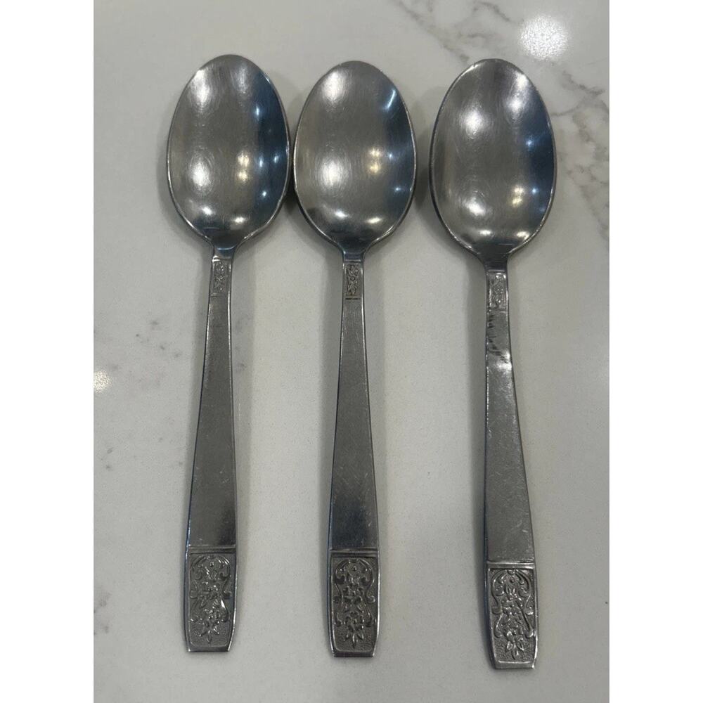 VTG Imperial MARITA Stainless Set of 3 Teaspoons 6” Flatware 18/10 Silverware